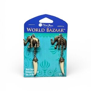 Blue Moon Beads - WORLD BAZAAR - metal Elephant charms - 2 pc